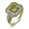 3.11ct.tw. Diamond Fashion Ring. Cushion Yellow Dia 2.01ct. 14K White Yellow And Rose Gold DKR002615